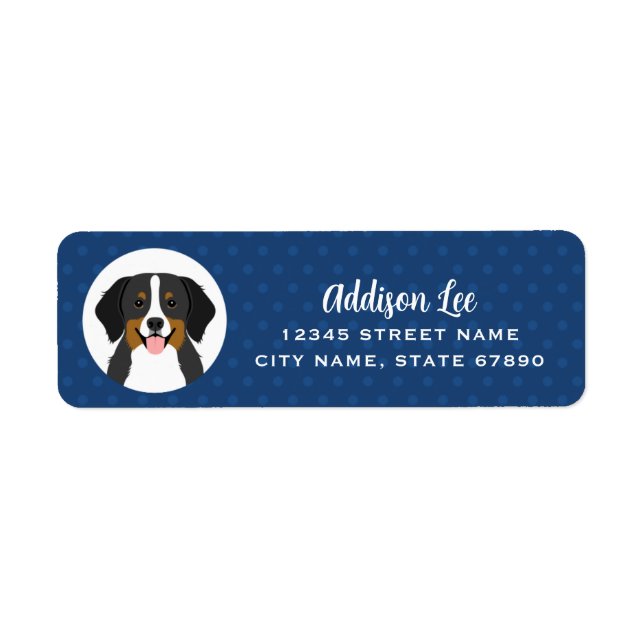 Bernese Mountain Dog Rücksendeadressen-Aufkleber (Vorne)