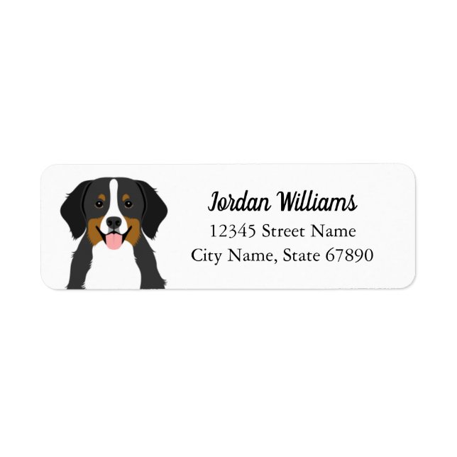 Bernese Mountain Dog Rücksendeadressen-Aufkleber (Vorne)