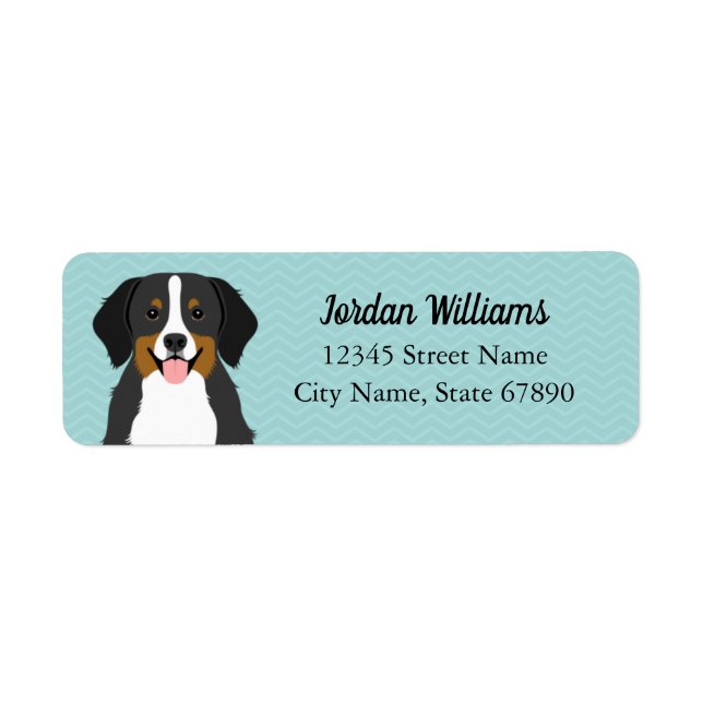 Bernese Mountain Dog Rücksendeadressen-Aufkleber (Vorne)