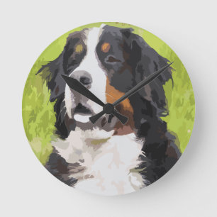 Bernese mountain dog runde wanduhr
