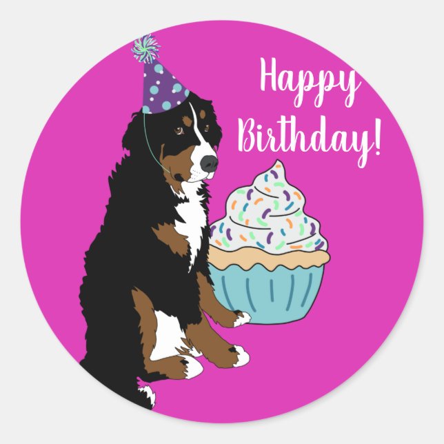 Bernese Mountain Dog Runder Aufkleber (Vorderseite)