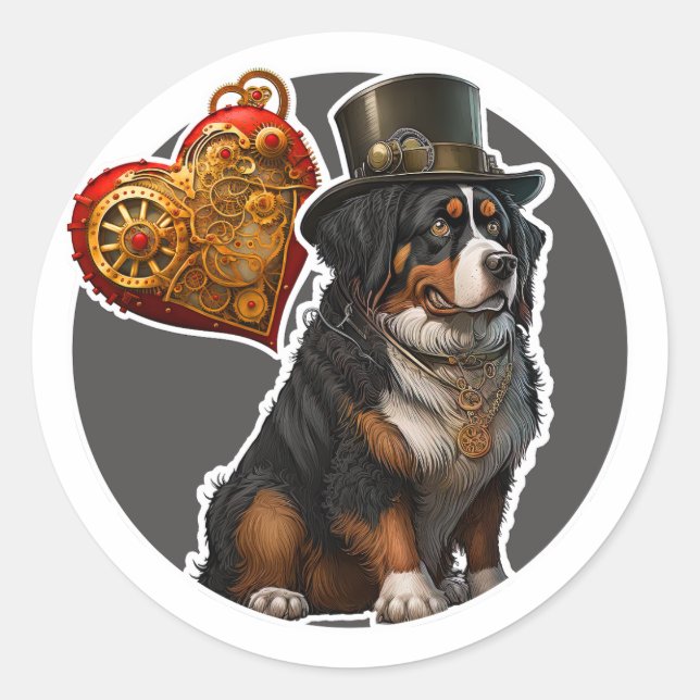 Bernese Mountain Dog Runder Aufkleber (Vorderseite)