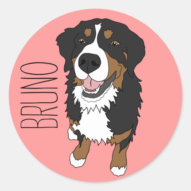 Bernese Mountain Dog Runder Aufkleber (Vorderseite)