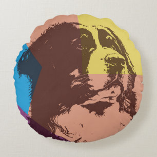 Bernese Mountain Dog Rundes Kissen