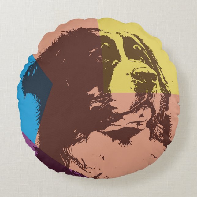 Bernese Mountain Dog Rundes Kissen (Vorderseite)