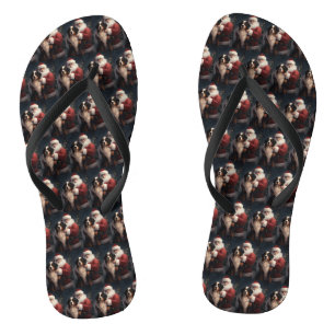 Bernese Mountain Dog Santa Claus Weihnachten Flip Flops