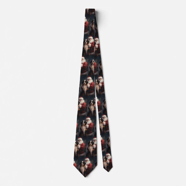 Bernese Mountain Dog Santa Claus Weihnachten Krawatte (Vorderseite)