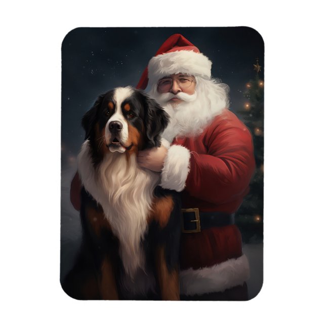 Bernese Mountain Dog Santa Claus Weihnachten Magnet (Vertikal)