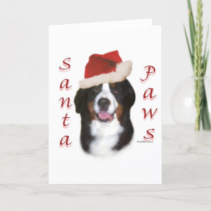Bernese Mountain Dog Santa Paws Feiertagskarte