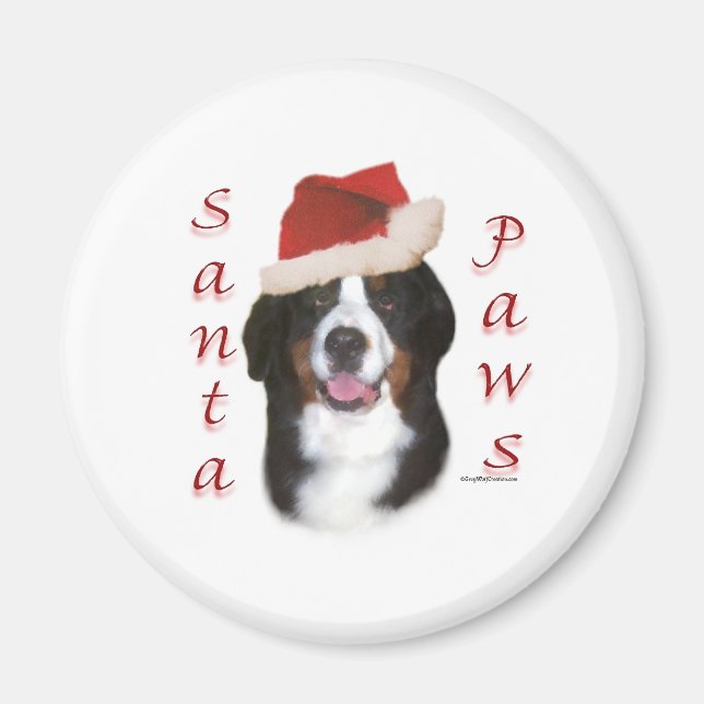 Bernese Mountain Dog Santa Paws Magnet (Vorne)