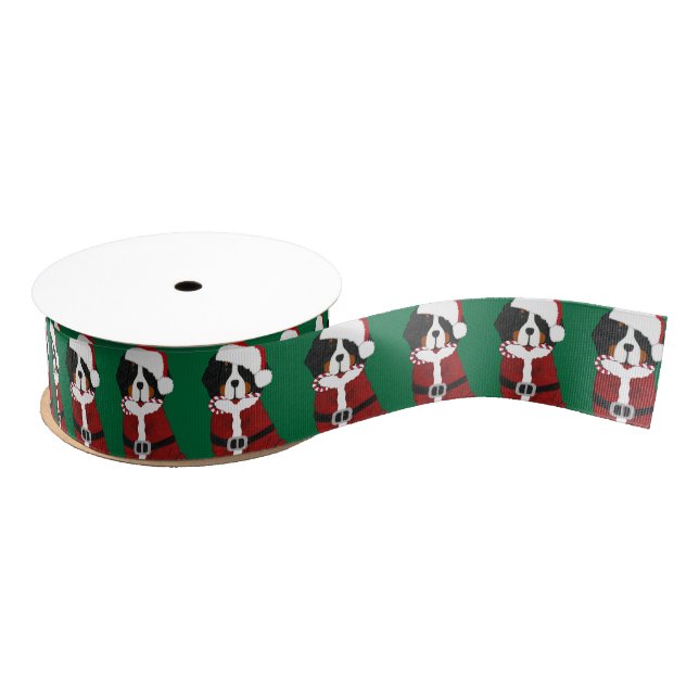Bernese Mountain Dog Santa Paws Ripsband (Spule)