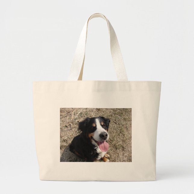 Bernese Mountain Dog Smile Jumbo Stoffbeutel (Vorne)
