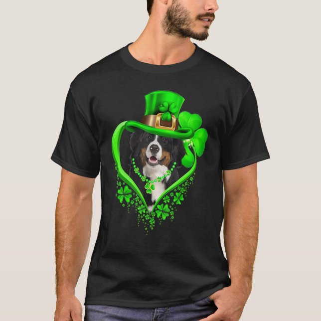 Bernese Mountain Dog St Patricks Day Lover Irish S T-Shirt (Vorderseite)