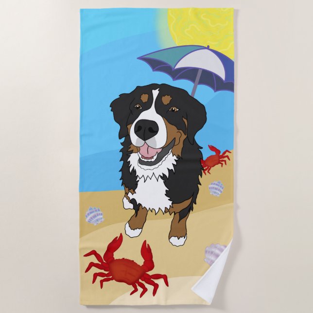 Bernese Mountain Dog Strandtuch (Vorderseite)