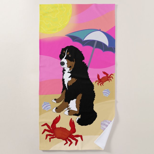 Bernese Mountain Dog Strandtuch (Vorderseite)