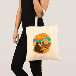 Bernese Mountain Dog Sunset Beach Companion Tragetasche