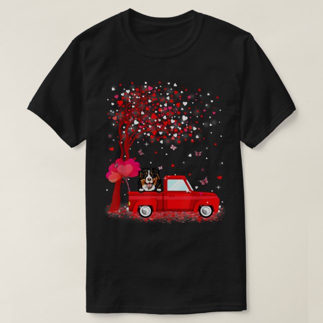 Bernese Mountain Dog Valentine's Day Gaben Hunde R T-Shirt (Design vorne)