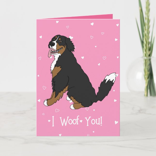 Bernese Mountain Dog Valentinstag Dankeskarte (Vorderseite)