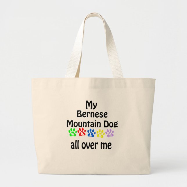 Bernese Mountain Dog Walks Design Jumbo Stoffbeutel (Vorne)