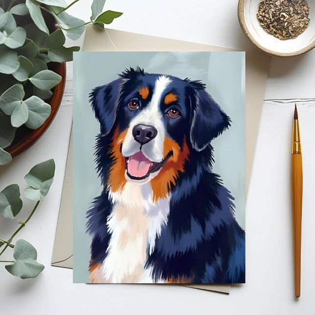 Bernese Mountain Dog | Watercolor Pet Card (Von Creator hochgeladen)