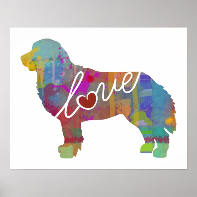 Bernese Mountain Dog Watercolor Poster (Vorne)