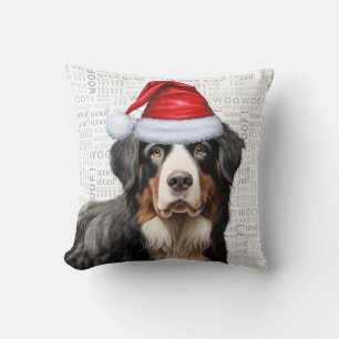 Bernese Mountain Dog Watercolor Weihnachten Kissen