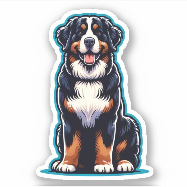 Bernese Mountain Dog Waterproof Sticker (Vorderseite)
