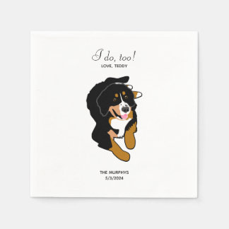 Bernese Mountain Dog Wedding Cocktail Napkins Serviette