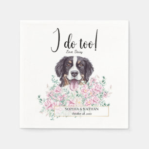 Bernese Mountain Dog Wedding Cocktail Napkins Serviette
