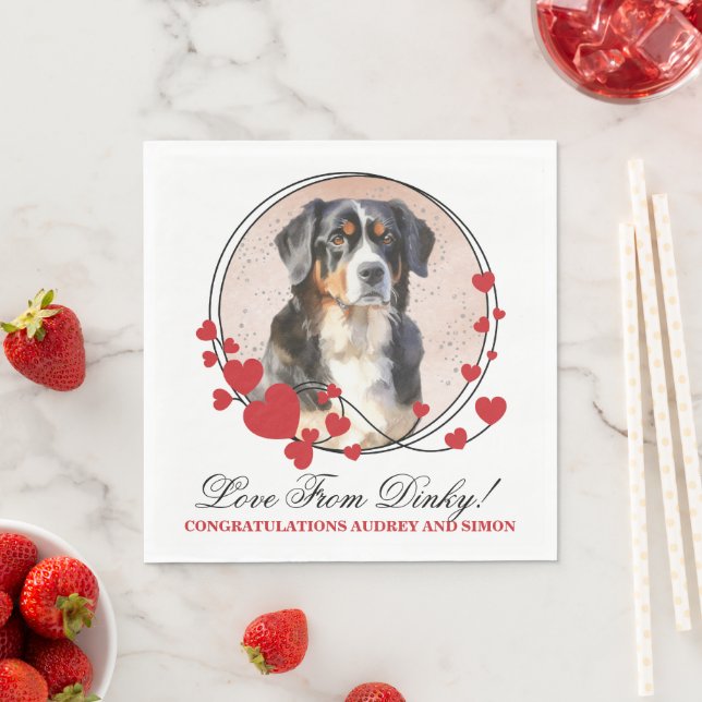 Bernese Mountain Dog Wedding Napkins Serviette (Beispiel)