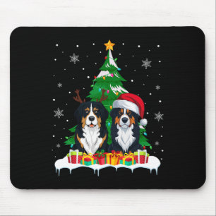 Bernese Mountain Dog Weihnachtsbaum Lichter Santa Mousepad