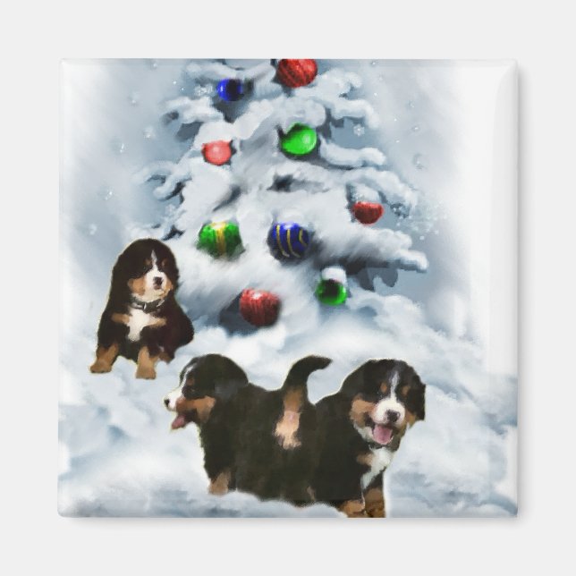 Bernese Mountain Dog Weihnachtsgeschenke Magnet (Vorne)