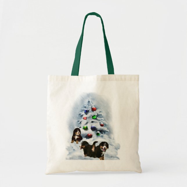 Bernese Mountain Dog Weihnachtsgeschenke Tragetasche (Vorne)