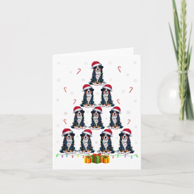 Bernese Mountain Dog Weihnachtsmannmütze Xmas Ligh Karte (Vorderseite)