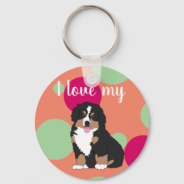 Bernese Mountain Dog Welpe Schlüsselanhänger (Vorderseite)