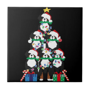 Bernese Mountain Dog Welpe Weihnachtsbaum Klassisc Fliese