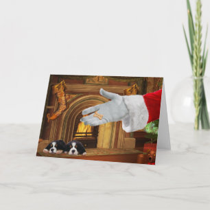 Bernese Mountain Dog Welpen Weihnachtskarte Feiertagskarte