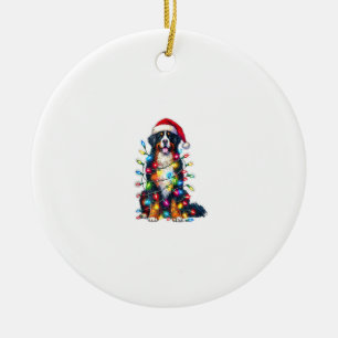 Bernese Mountain Dog x Christmas Lights Keramik Ornament