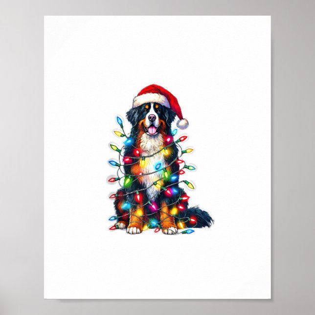 Bernese Mountain Dog x Christmas Lights Poster (Vorne)