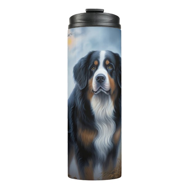 Bernese Mountain Halloween Beängstigend Thermosbecher (Vorderseite)