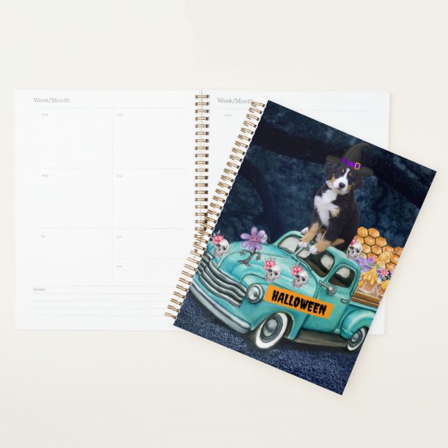 Bernese Mountain Halloween Truck Beängstigende Nac Planer (Anzeige)