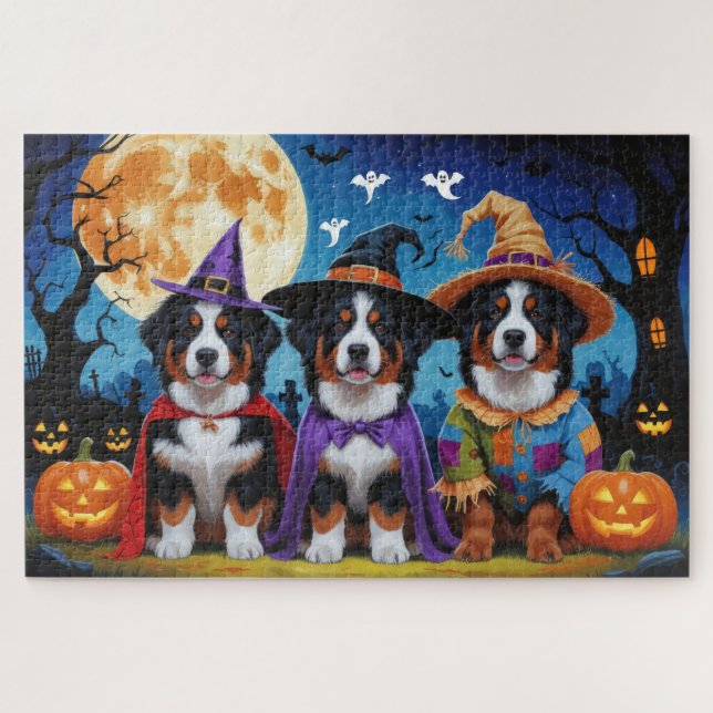 Bernese Mountain Hogs Pumpkin Halloween Funny (Horizontal)
