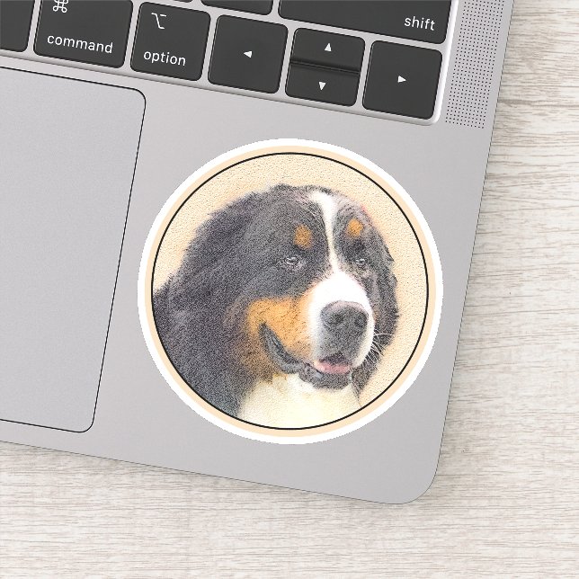 Bernese Mountain Hund 2 Gemälde - Original Hunde K Aufkleber (Detail)