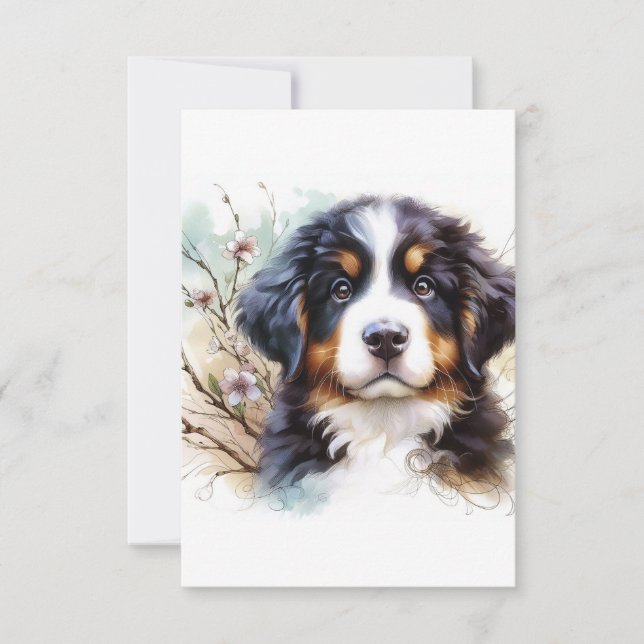 Bernese Mountain Hund AI Welppy Dankeskarte (Vorderseite)