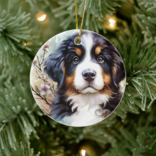 Bernese Mountain Hund AI Welppy Keramik Ornament