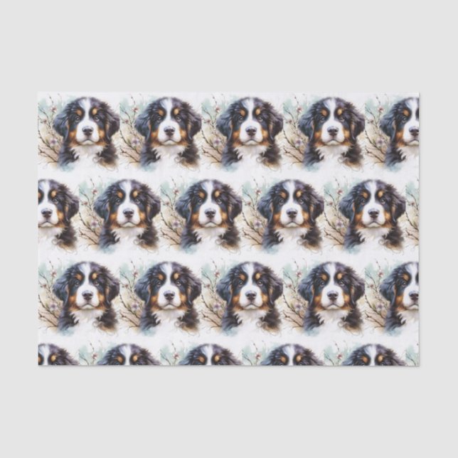 Bernese Mountain Hund AI Welppy Seidenpapier (Vorderseite)