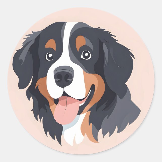 Bernese Mountain Hund Face Sticker (Vorderseite)