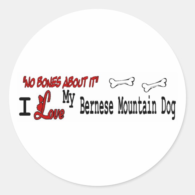 Bernese Mountain Hund (I Liebe) Aufkleber (Vorderseite)