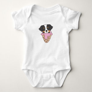 Bernese Mountain Hund Ice Waffle Sweet Animals Baby Strampler