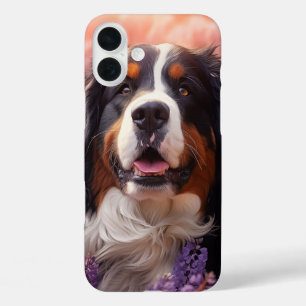 Bernese Mountain Hund in Lavendel iPhone 16 Plus Hülle